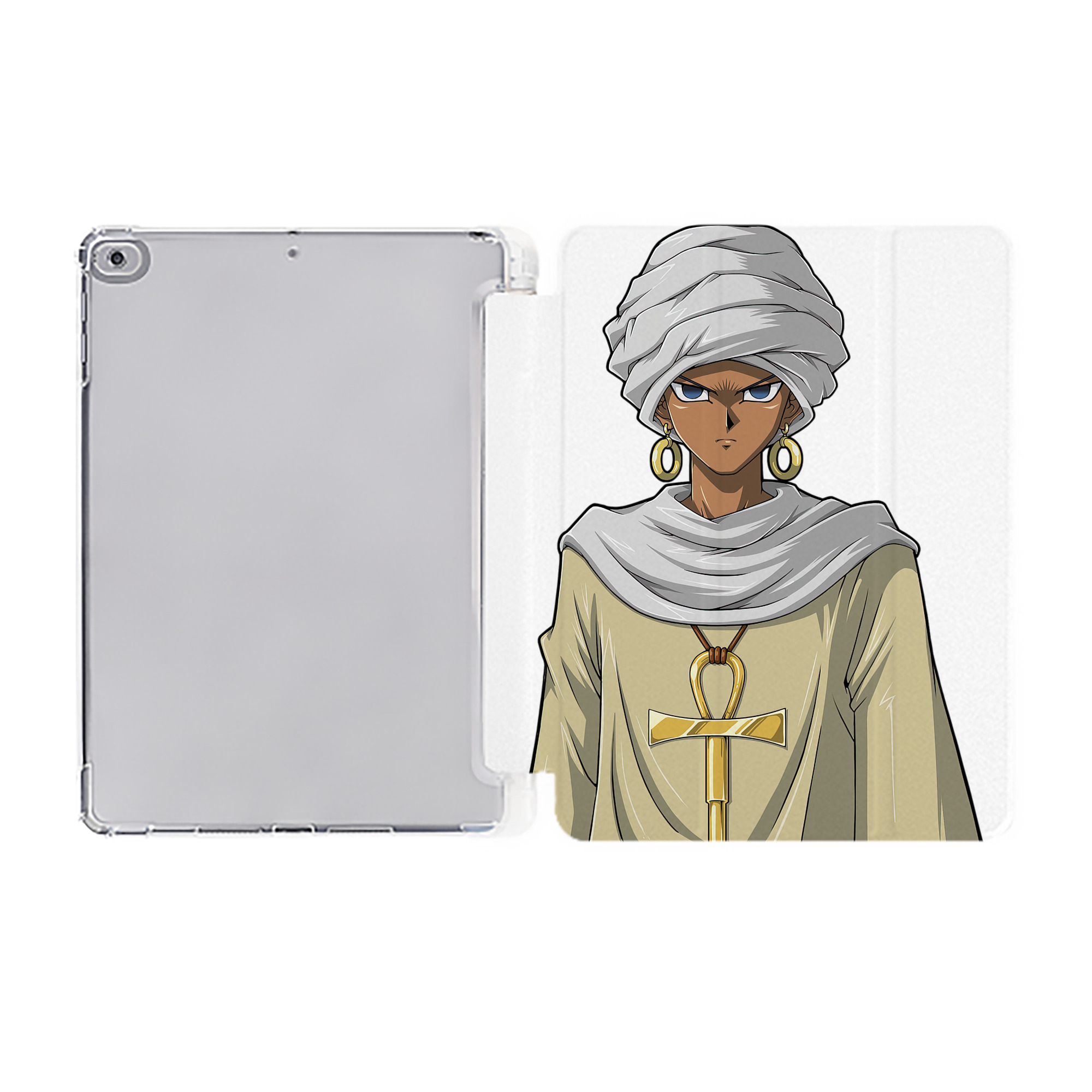 （画像用） 遊☆戯☆王 Yu-Gi-Oh! IPad ケース ペン収納付き 三つ折りスタンド PUレザー×シリコン 対応機種9.5/10.5/10.9インチ